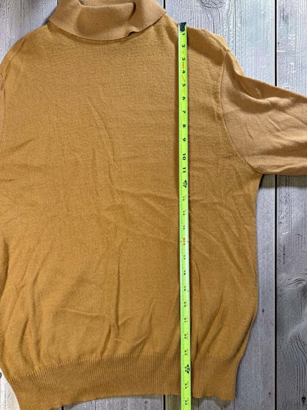 Vintage 70s Arnold Palmer Robert Bruce Turtleneck Sweater Gold Orange M Knit S/M - Picture 6 of 7